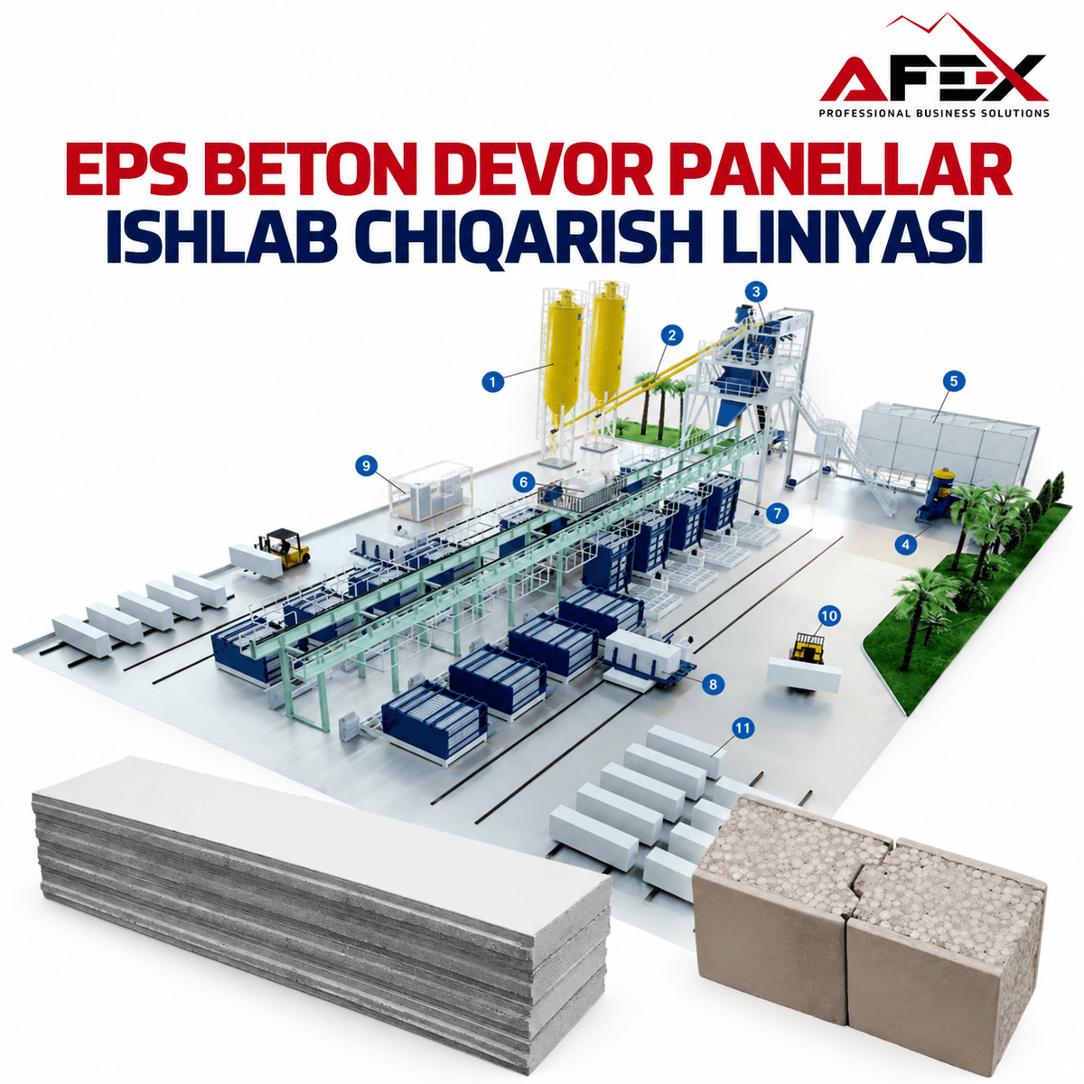 Хати истеҳсоли панелҳои девории бетони EPS