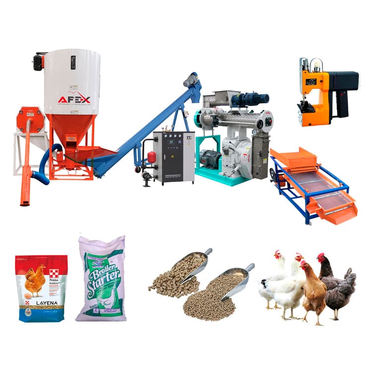 Compact poultry feed production line (8-12T/day)