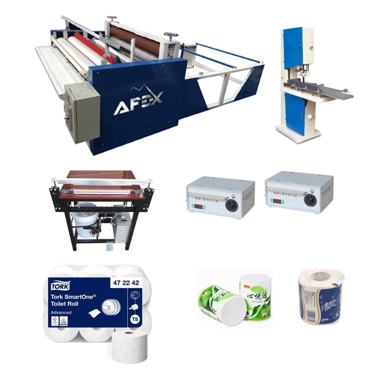 Compact toilet paper production line