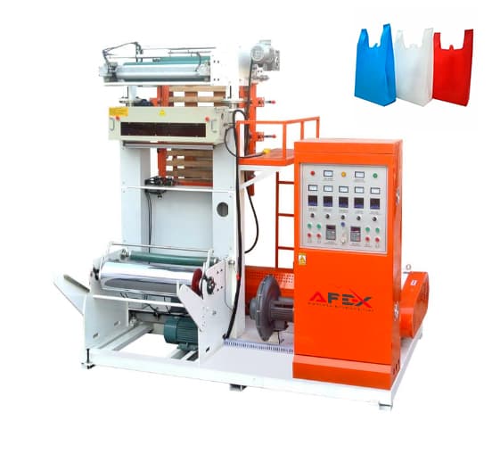 Mini extruder equipment for the production of plastic bags