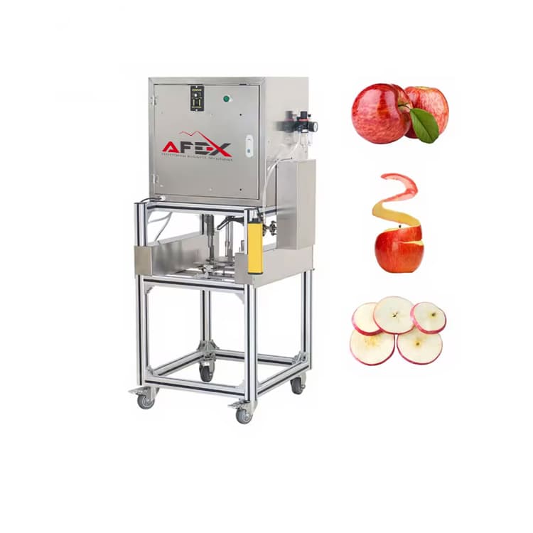 Apple peeling and slicing machine