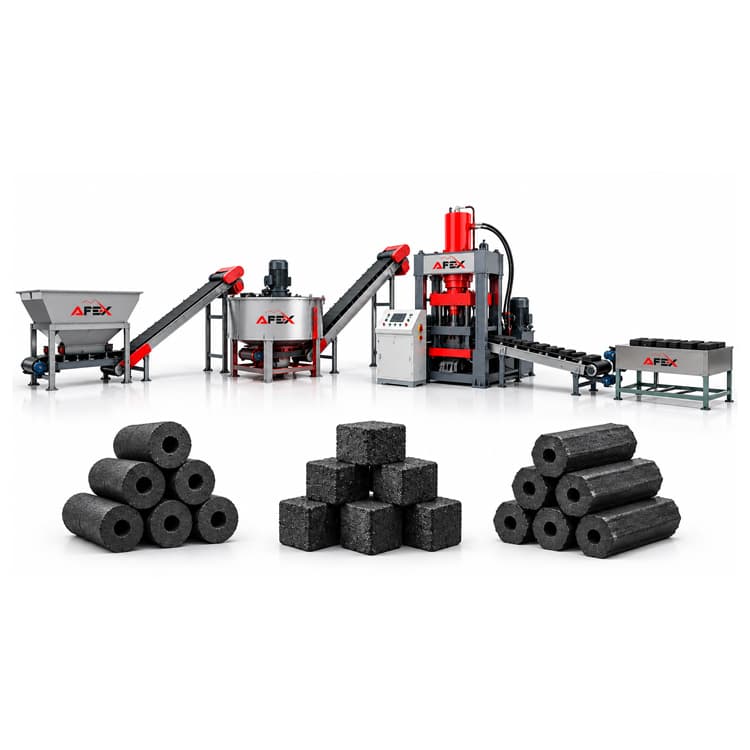 Quick-lighting charcoal briquette production line