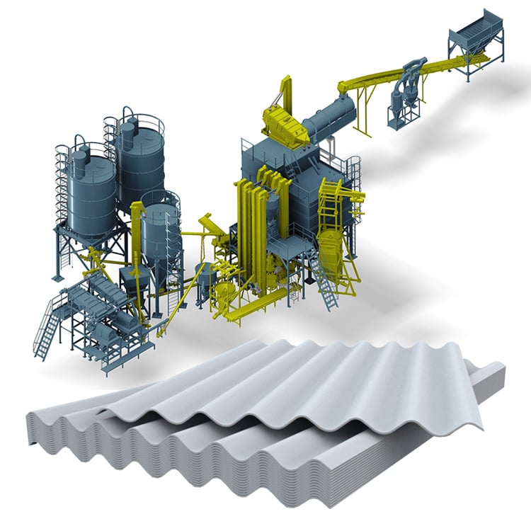 Асбест шифер панельдерін өндіру желісі — Фото 1 / 12