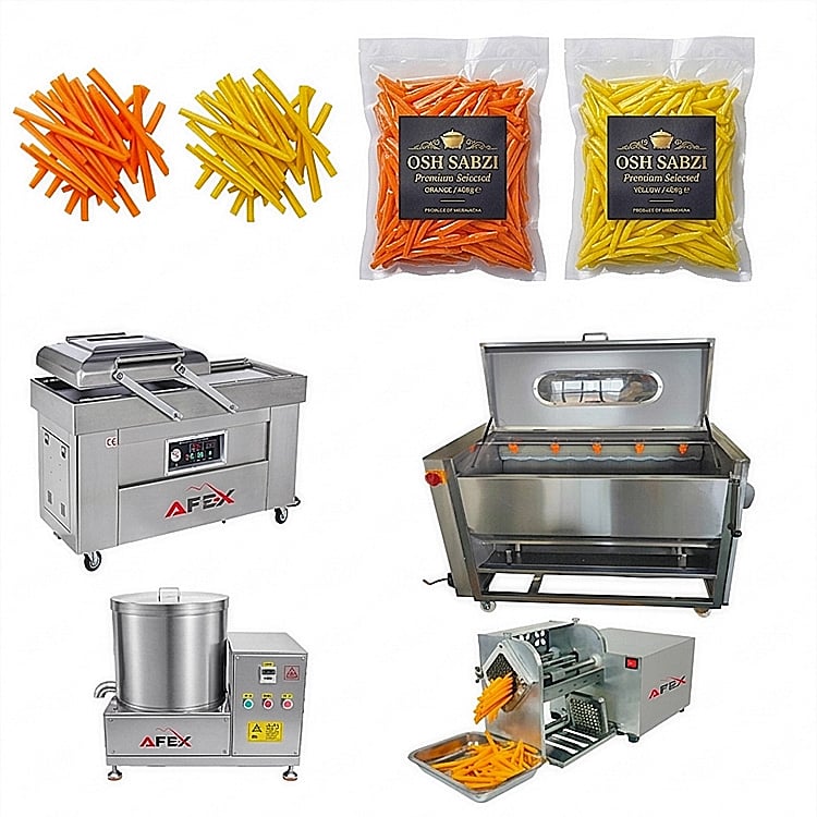 Pre-Cut Carrot Production Line for Plov (Semi-Automatic) — Image 1 / 6