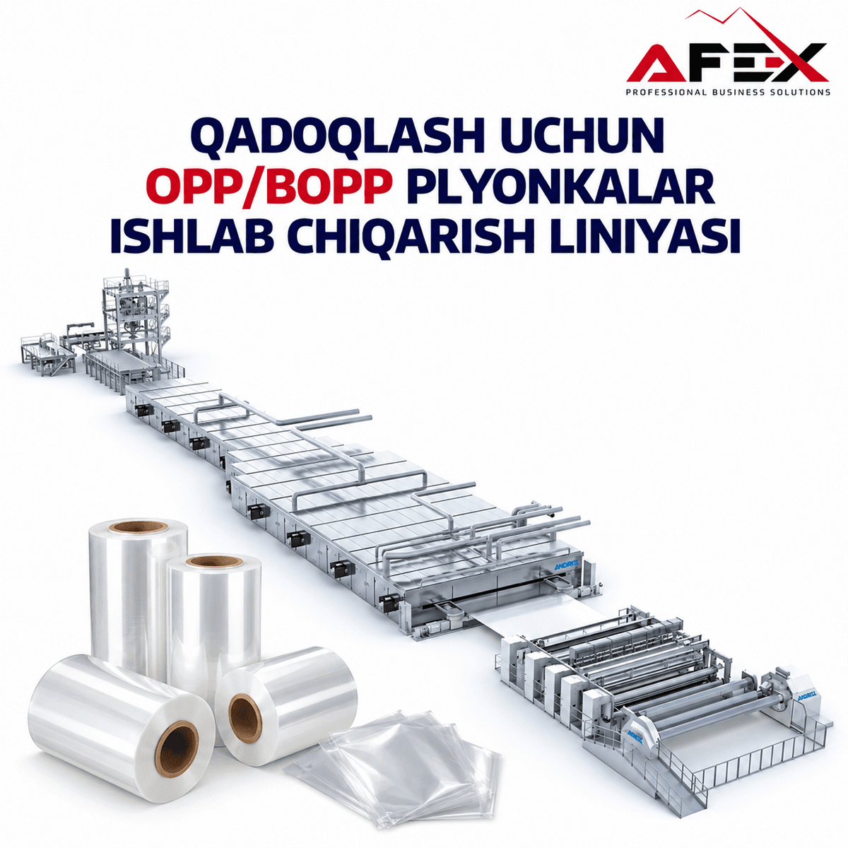 Қаптауға арналған OPP/BOPP пленкаларын өндіру желісі