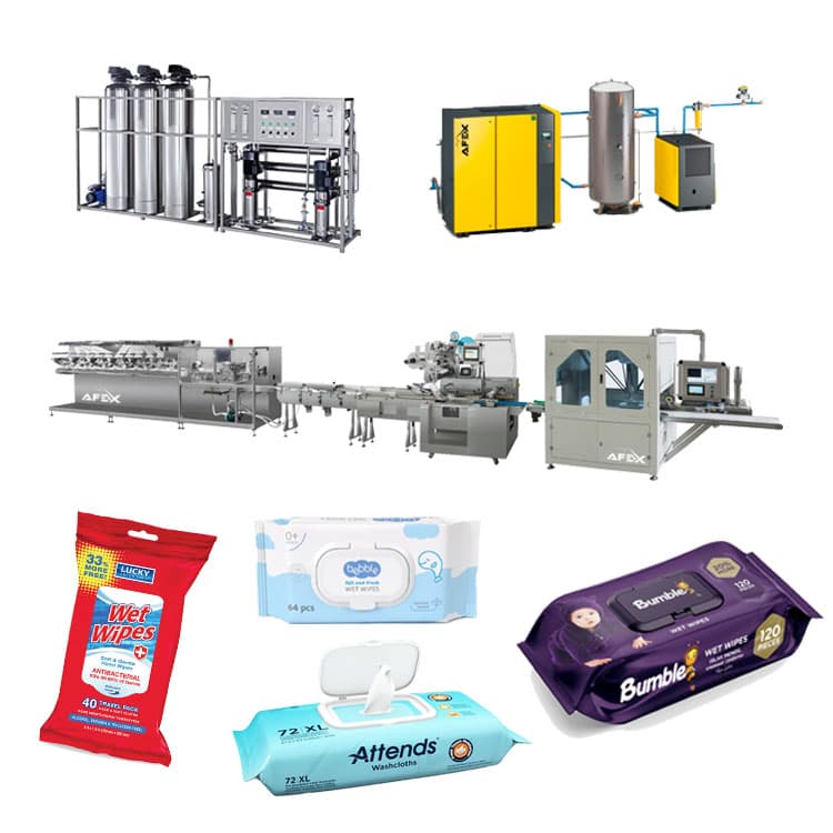 Automatic 12-line wet wipe production line (30-120 pieces) AFX-2000JB