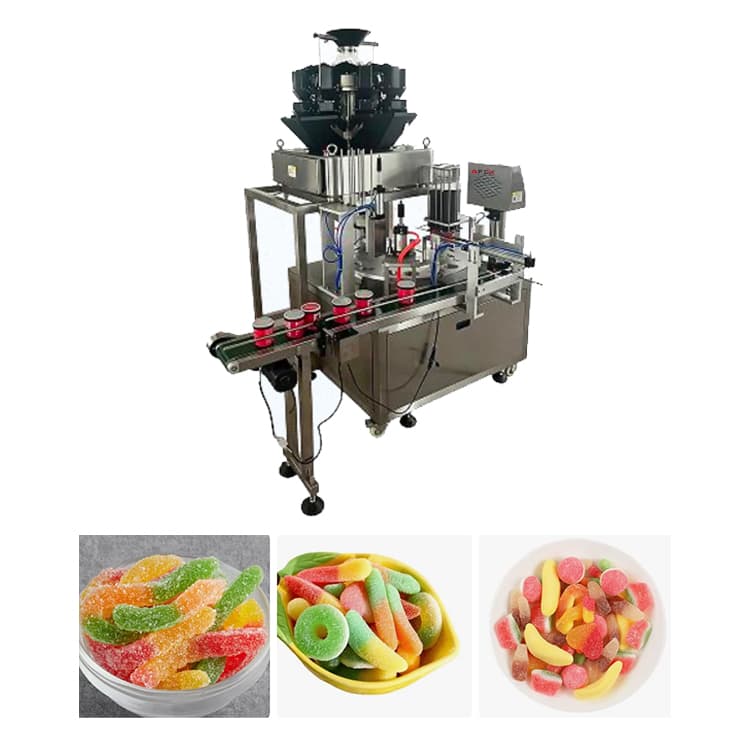 Automatic candy filling and capping machine